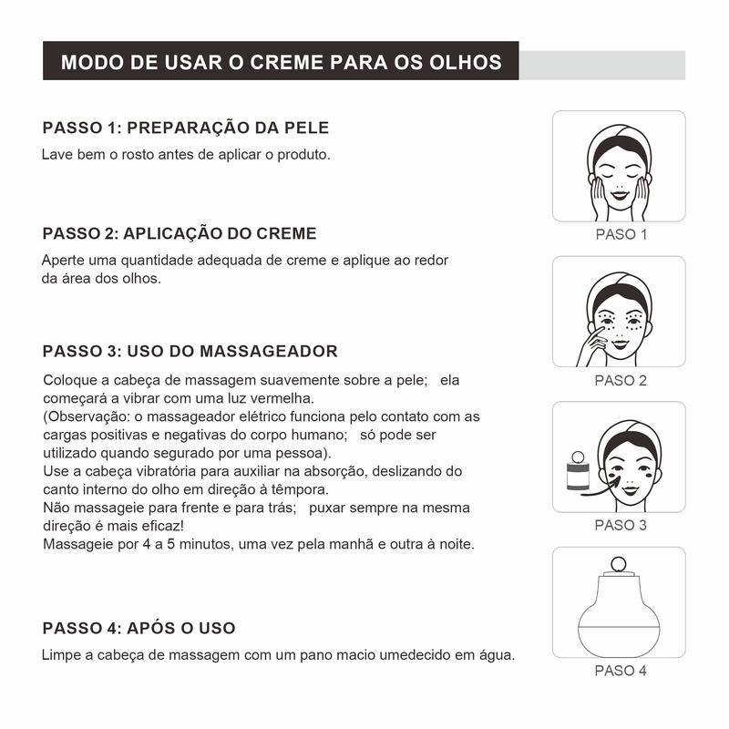 YCZ Electric Eye Cream – Creme para Olhos com Massagem Elétrica