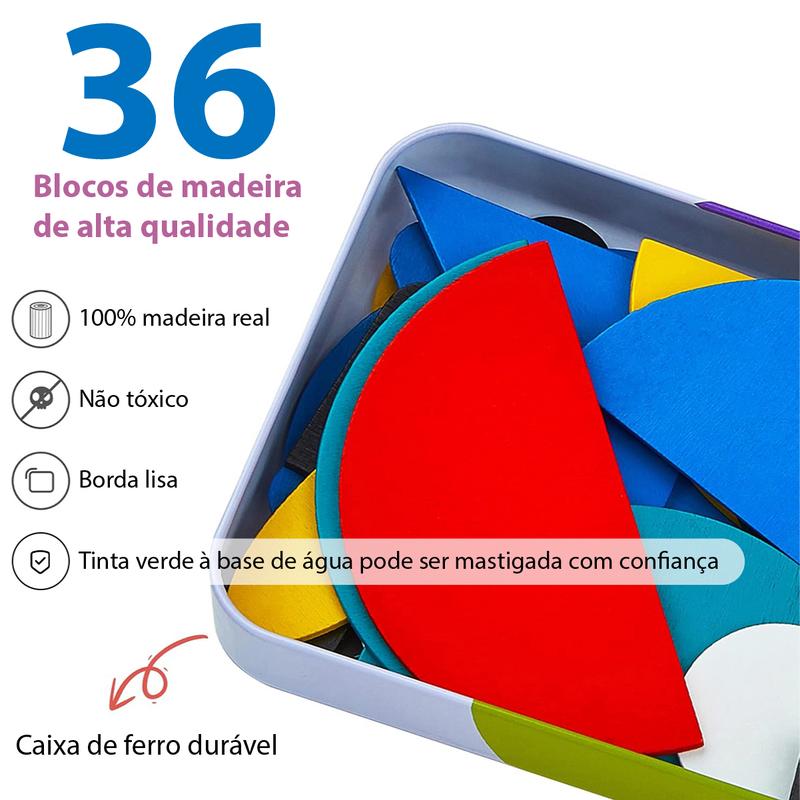 FormaMente™ Jogo Montessori de Formas – 36 Peças + 60 Cartas Educativas