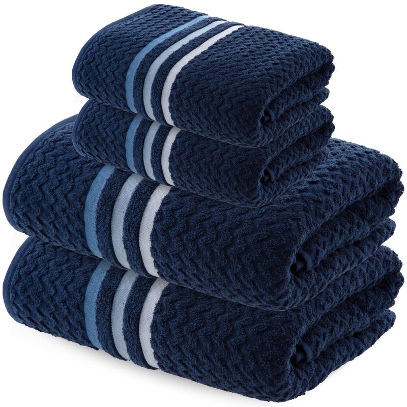 Kit 4 Toalhas Banhão Gigante Jacquard Trento — 100% Algodão Premium 450g/m²