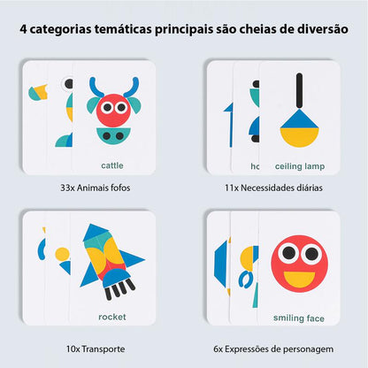 FormaMente™ Jogo Montessori de Formas – 36 Peças + 60 Cartas Educativas