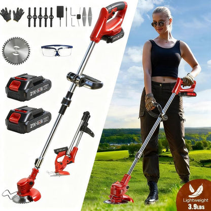 GreenCut Pro™ – Cortador de Grama Sem Fio | Bivolt + 2 Baterias Recarregáveis