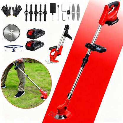 GreenCut Pro™ – Cortador de Grama Sem Fio | Bivolt + 2 Baterias Recarregáveis