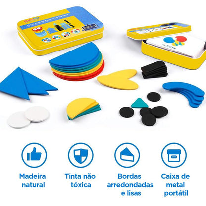 FormaMente™ Jogo Montessori de Formas – 36 Peças + 60 Cartas Educativas