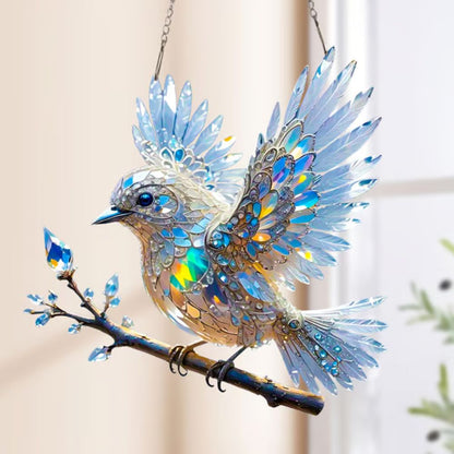 Enfeite de arte pássaro azul-celeste 🐦✨