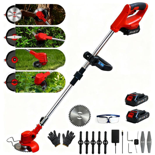 GreenCut Pro™ – Cortador de Grama Sem Fio | Bivolt + 2 Baterias Recarregáveis