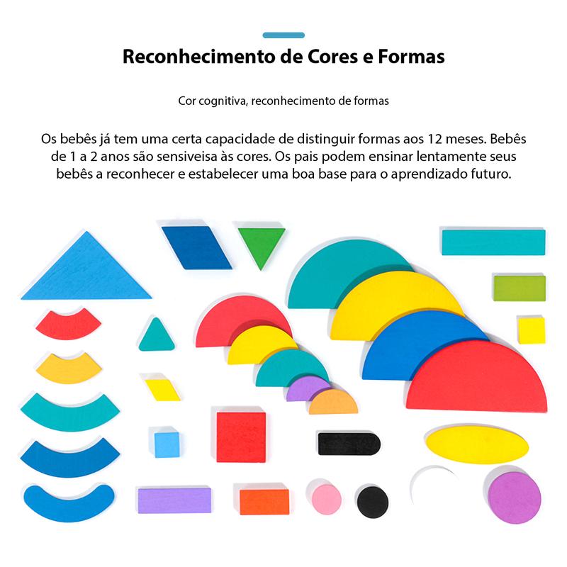 FormaMente™ Jogo Montessori de Formas – 36 Peças + 60 Cartas Educativas