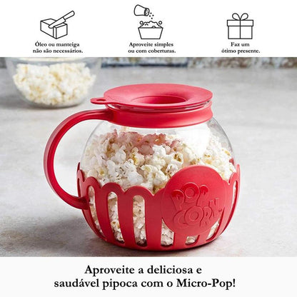 Pipoqueira de Silicone Fitness – Sem Óleo, Saudável e Reutilizável para Micro-ondas