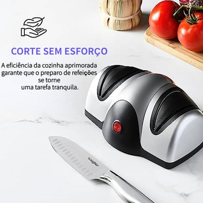 Amolador Elétrico de Facas Bivolt — 2 Estágios de Afiação Profissional para Cozinha
