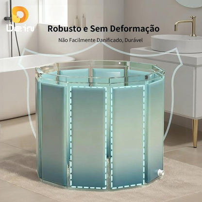 Banheira Dobrável Portátil para Adultos 70cm — 254L com Drenagem Dupla