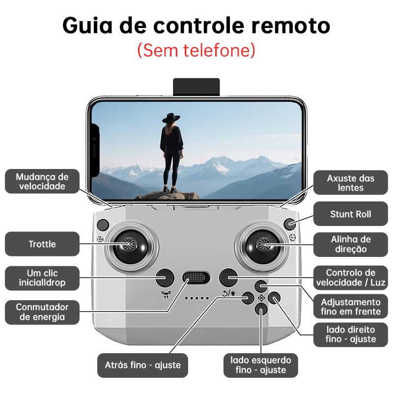 DLI Neo Mini Drone com Câmera UHD — 2 Baterias, QuickShots e Decolagem pela Palma da Mão